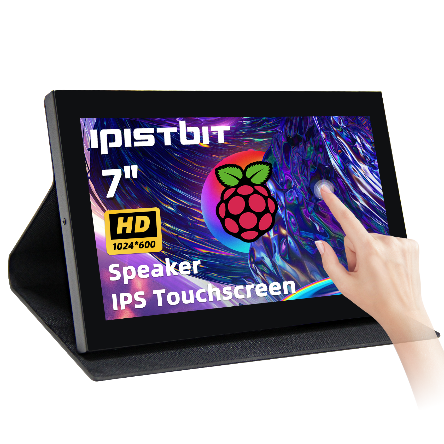 7 inch Portable Monitor, 1024x600 HDMI Raspberry Pi Screen, Dual-Speaker IPS LCD Display Mini Monitor for Laptop Xbox PS3 Raspberry Pi 5 4B 3B+